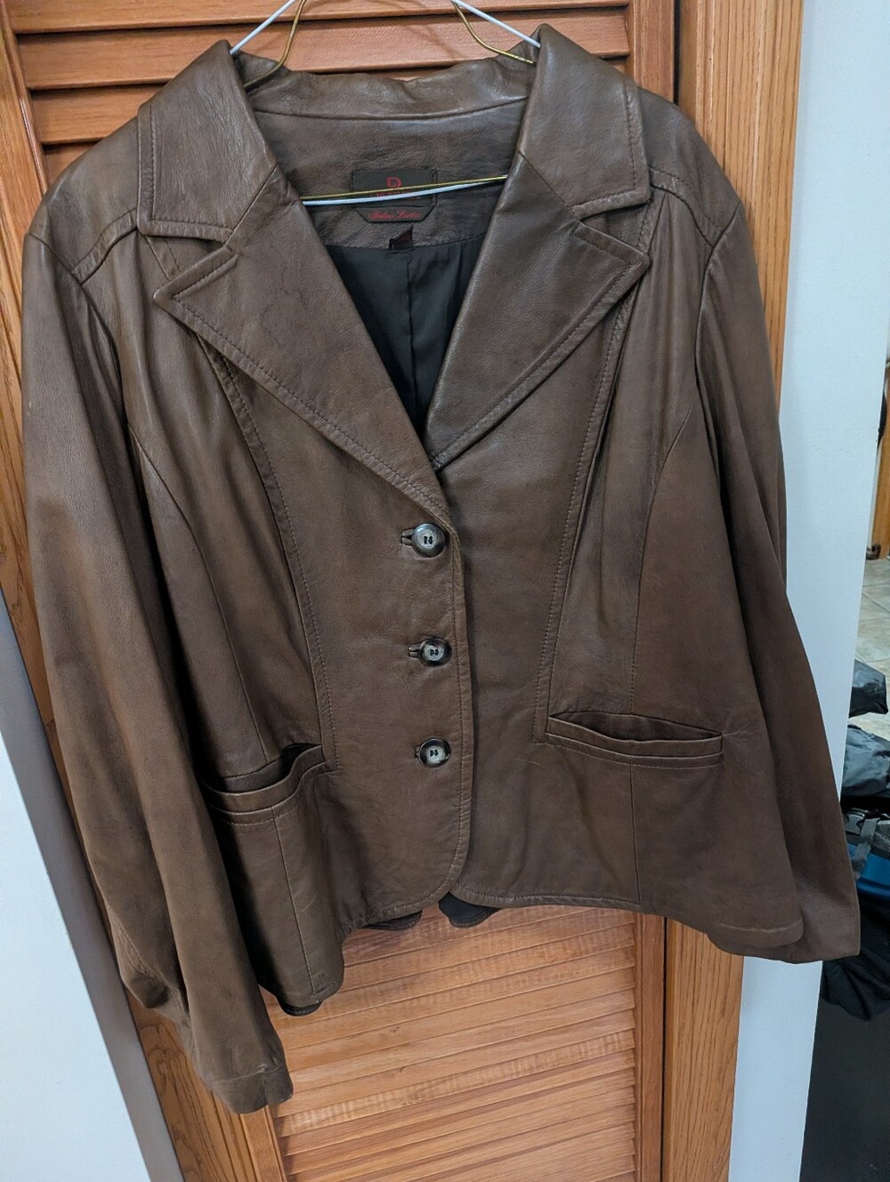 Danier Brown Leather Women's Blazer Jacket